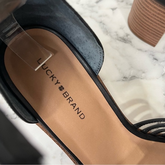 Lucky Brand Women's Sylvesha Beaded T-Strap Sandal Block Heels Black Size 9.5 - Picture 9 of 11